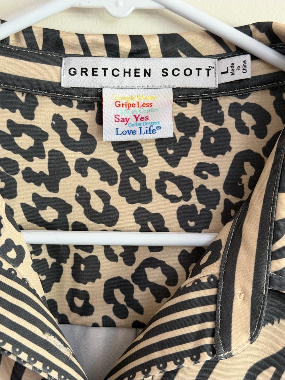 Gretchen Scott Jersey L Everywhere Tan/Black Animal Instincts Print Dress RESORT - Picture 3 of 13